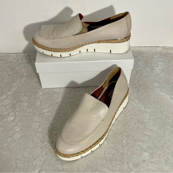 Franco Sarto Shoes - Franco Sarto Beige Leather Slip-On Loafers
